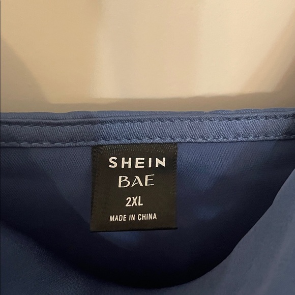 SHEIN Satin Blue Midi Dress - Picture 2 of 5